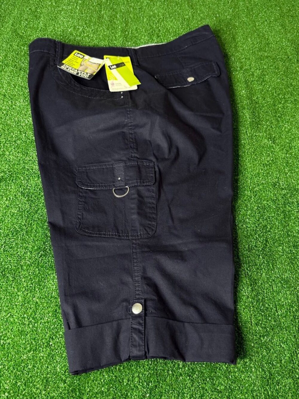 Lee Nantucket Tummy Control Natural Fit Black Pockets Capri Pants 18W Plus NWT